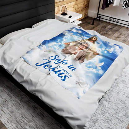 Safe In The Arms Of Jesus Religious Blanket