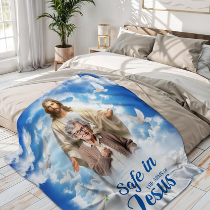 Safe In The Arms Of Jesus Religious Blanket