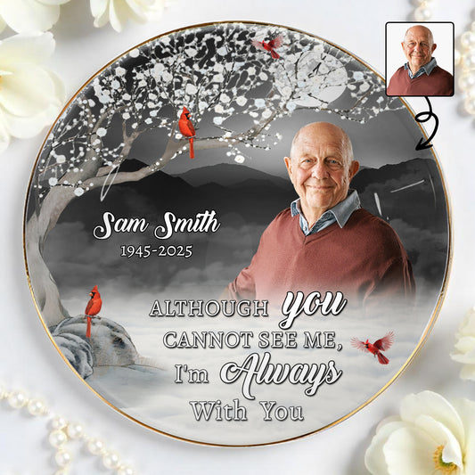 Always With You Memorial Ceramic Dish With Cardinal Birds