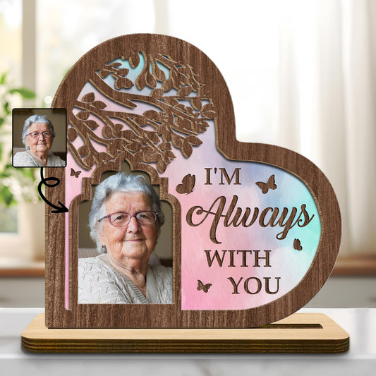 I'm Always With You Tree And Butterflies Heart Plaque