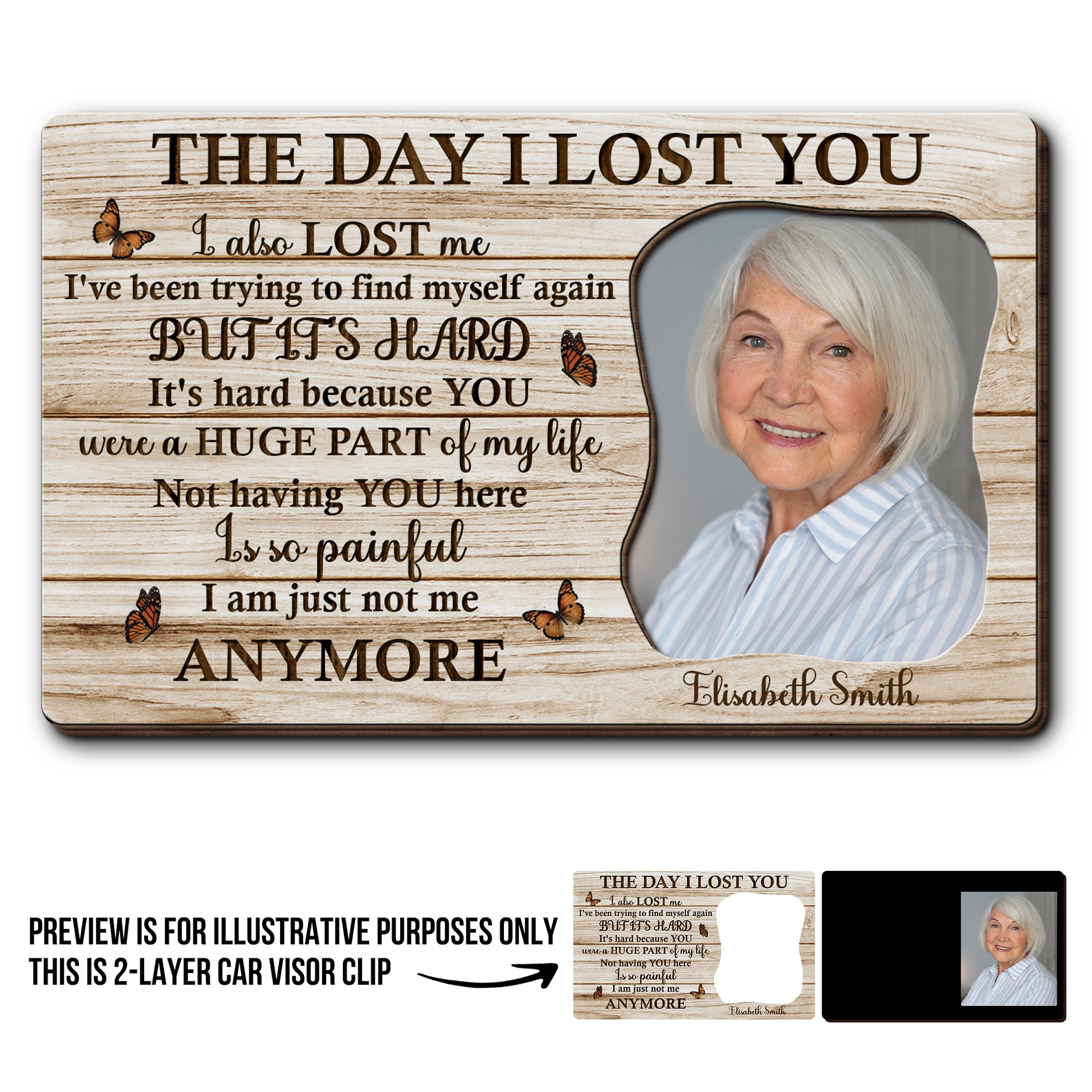 The Day I Lost You Memorial Photo Frame With Butterflies
