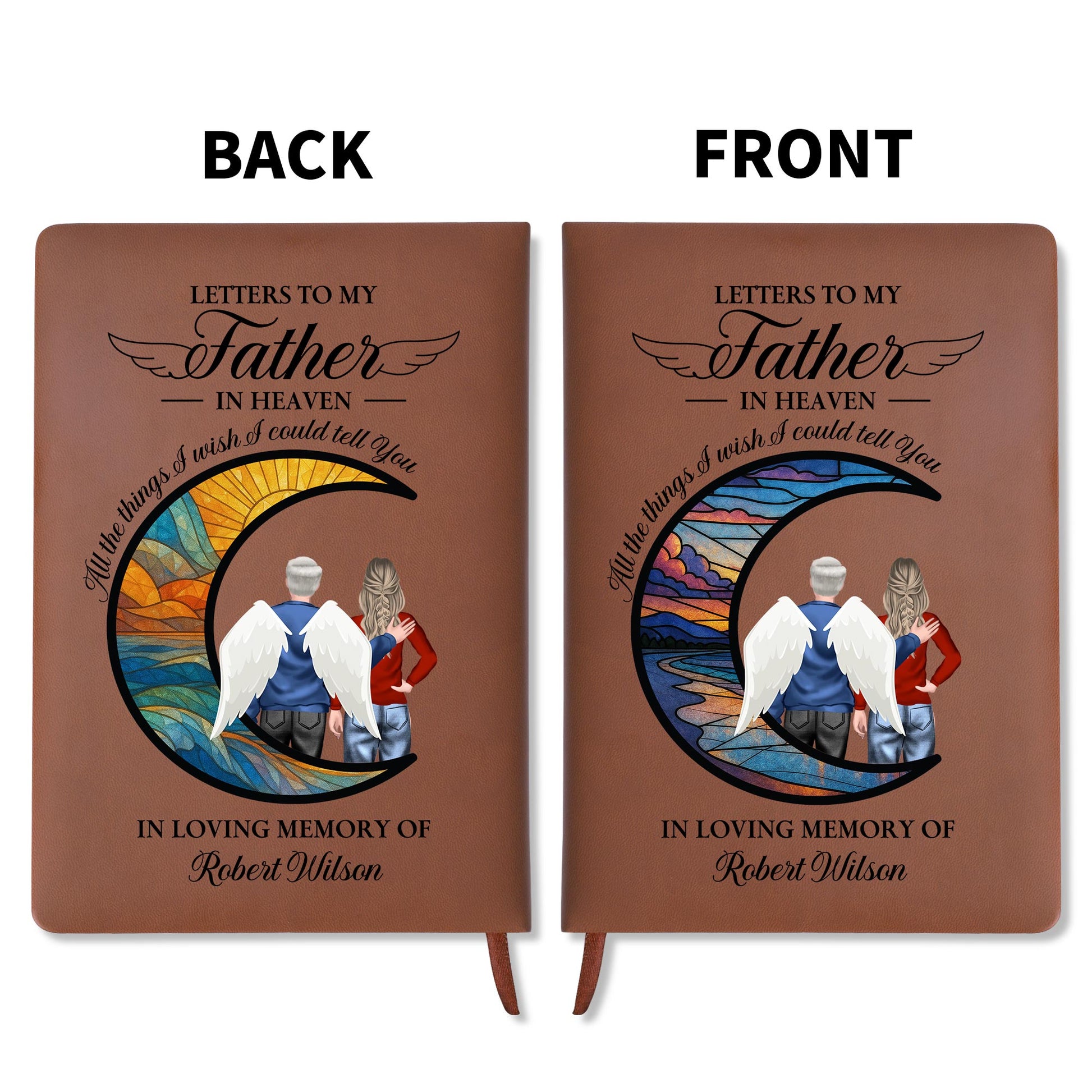 Letters To My Father In Heaven, Stained Glass And Wings Design