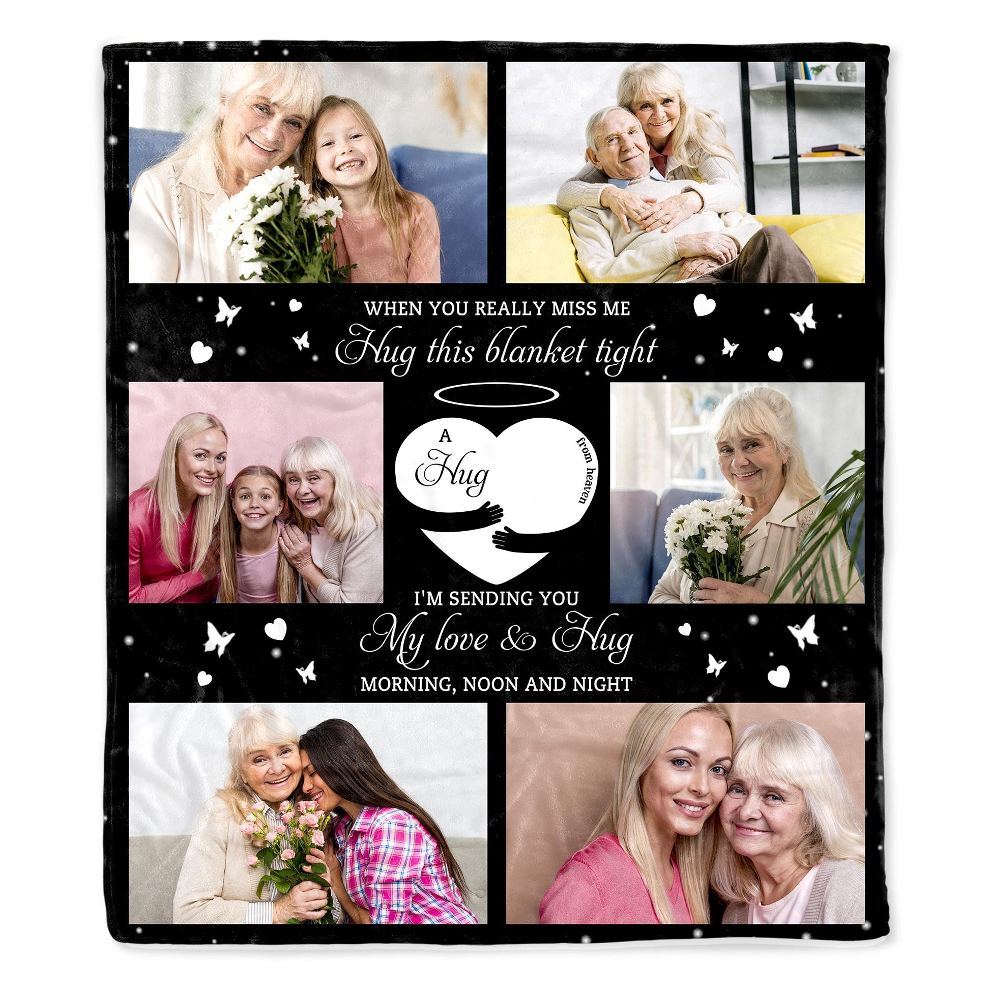 Sending Love And Hugs Personalized Family Blanket