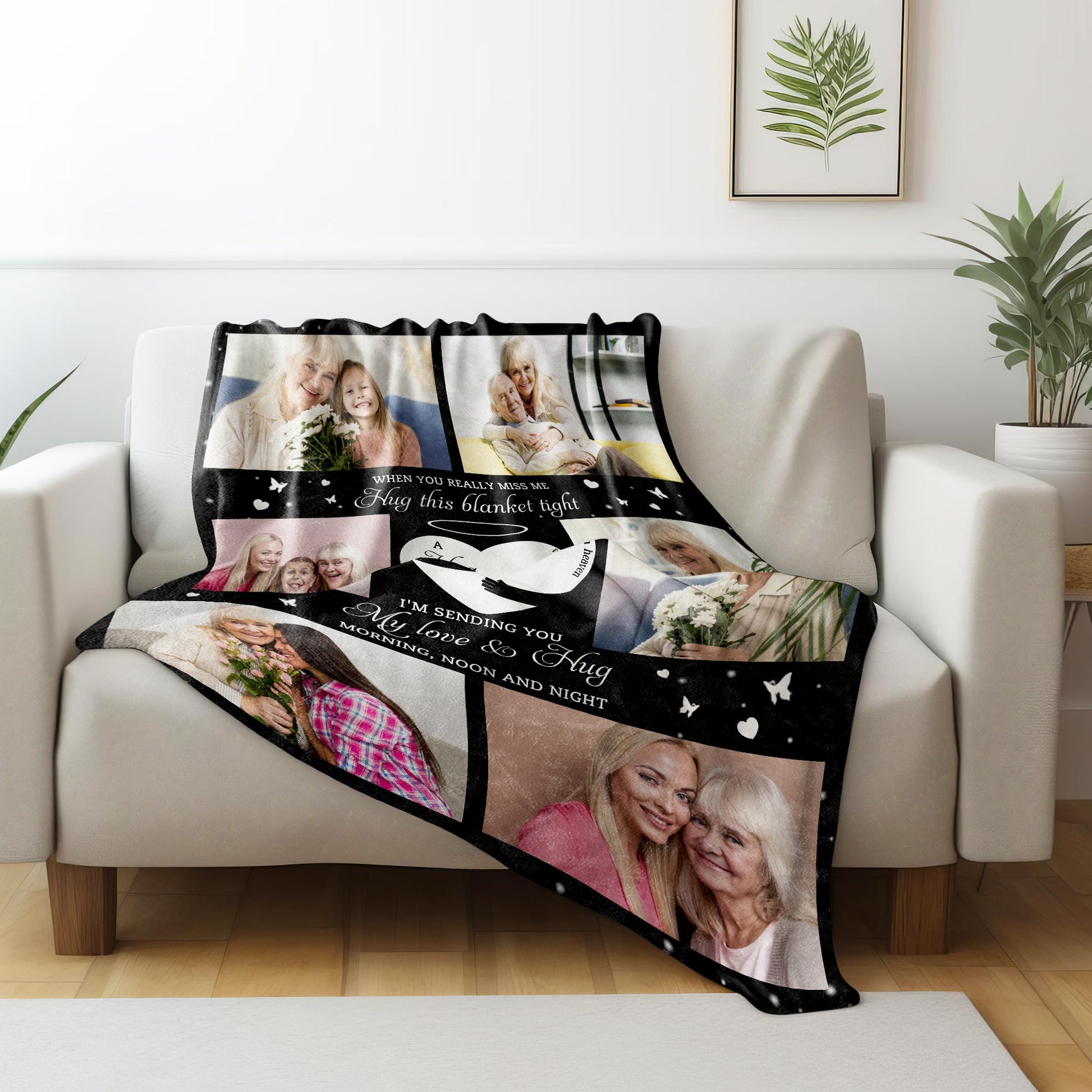 Sending Love And Hugs Personalized Family Blanket