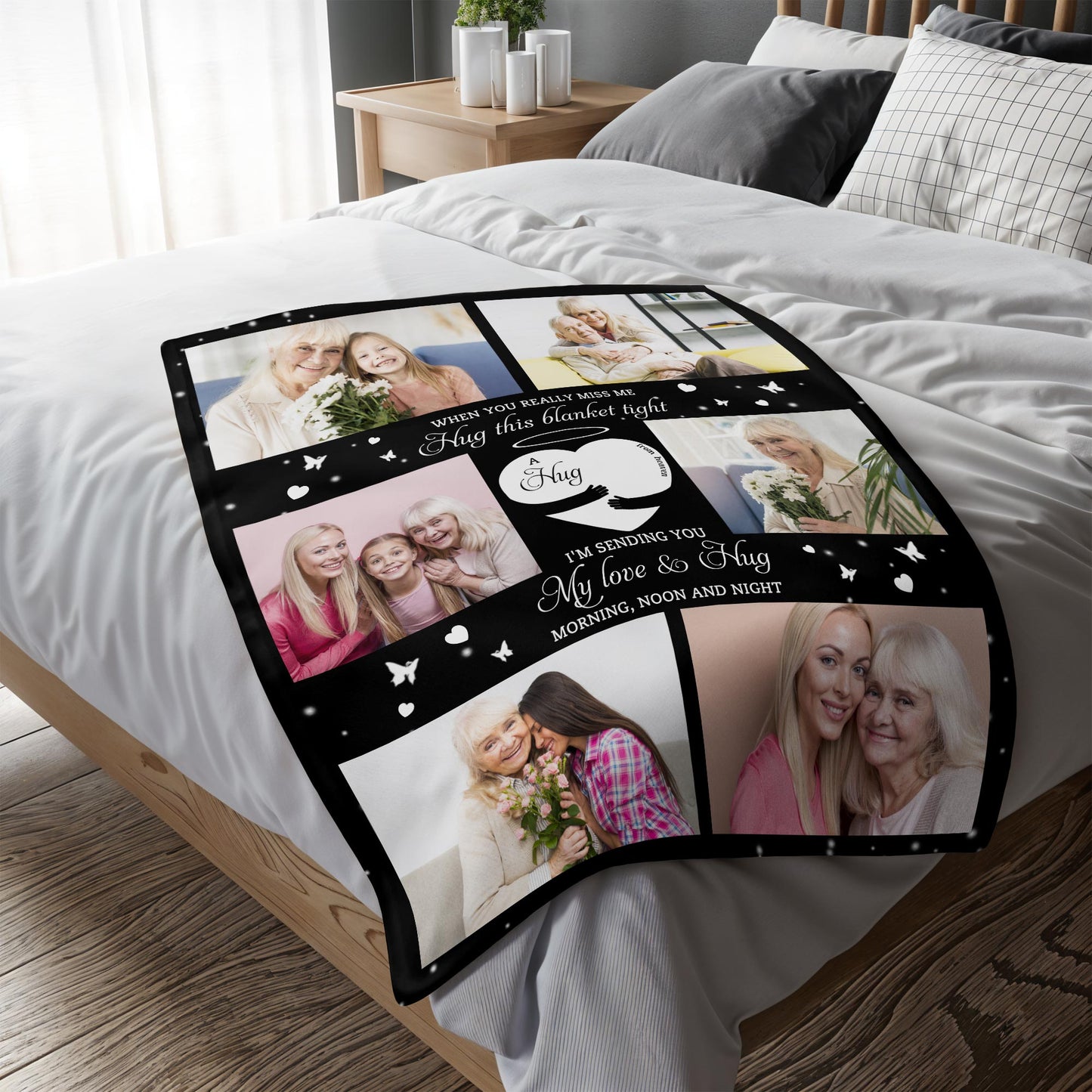 Sending Love And Hugs Personalized Family Blanket