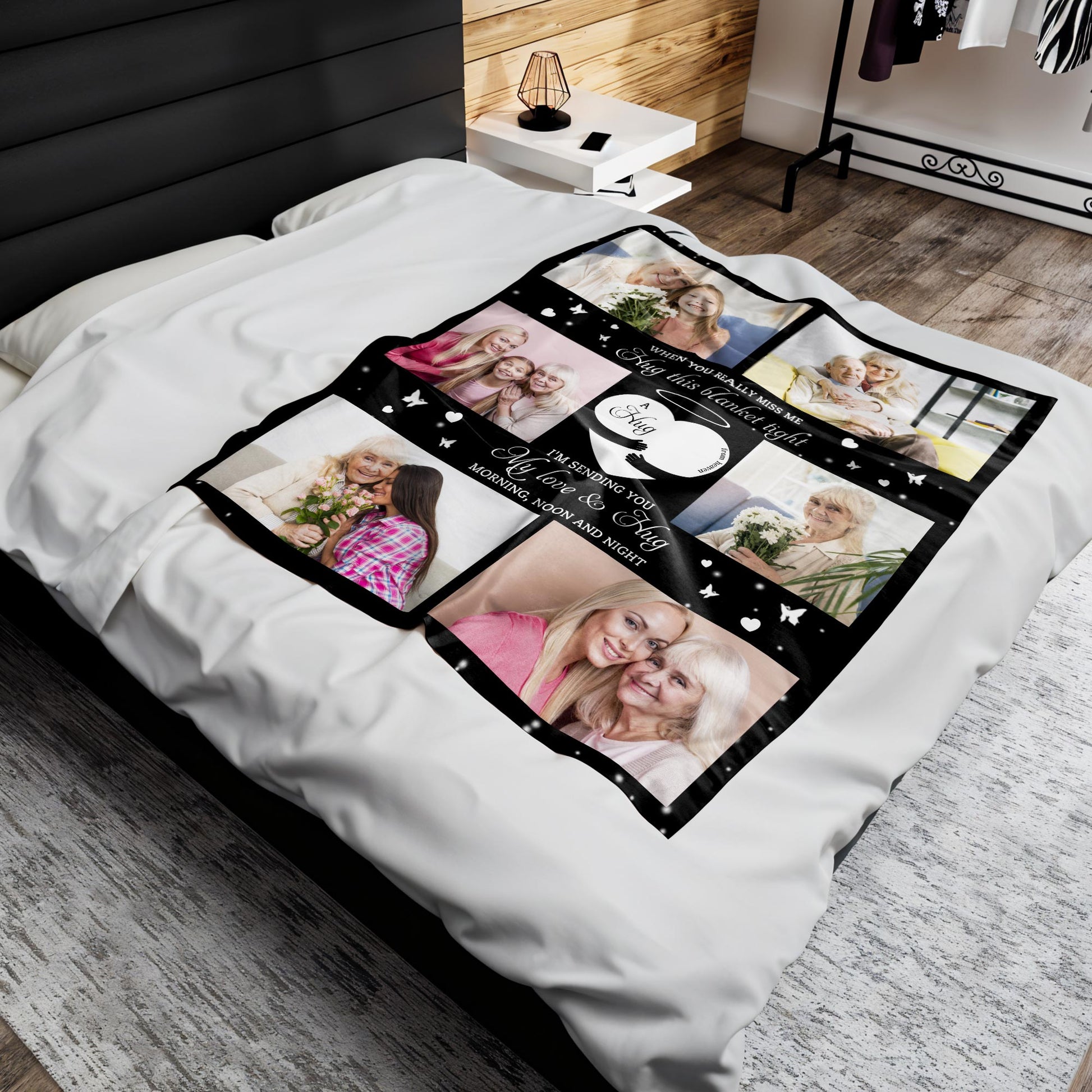 Sending Love And Hugs Personalized Family Blanket