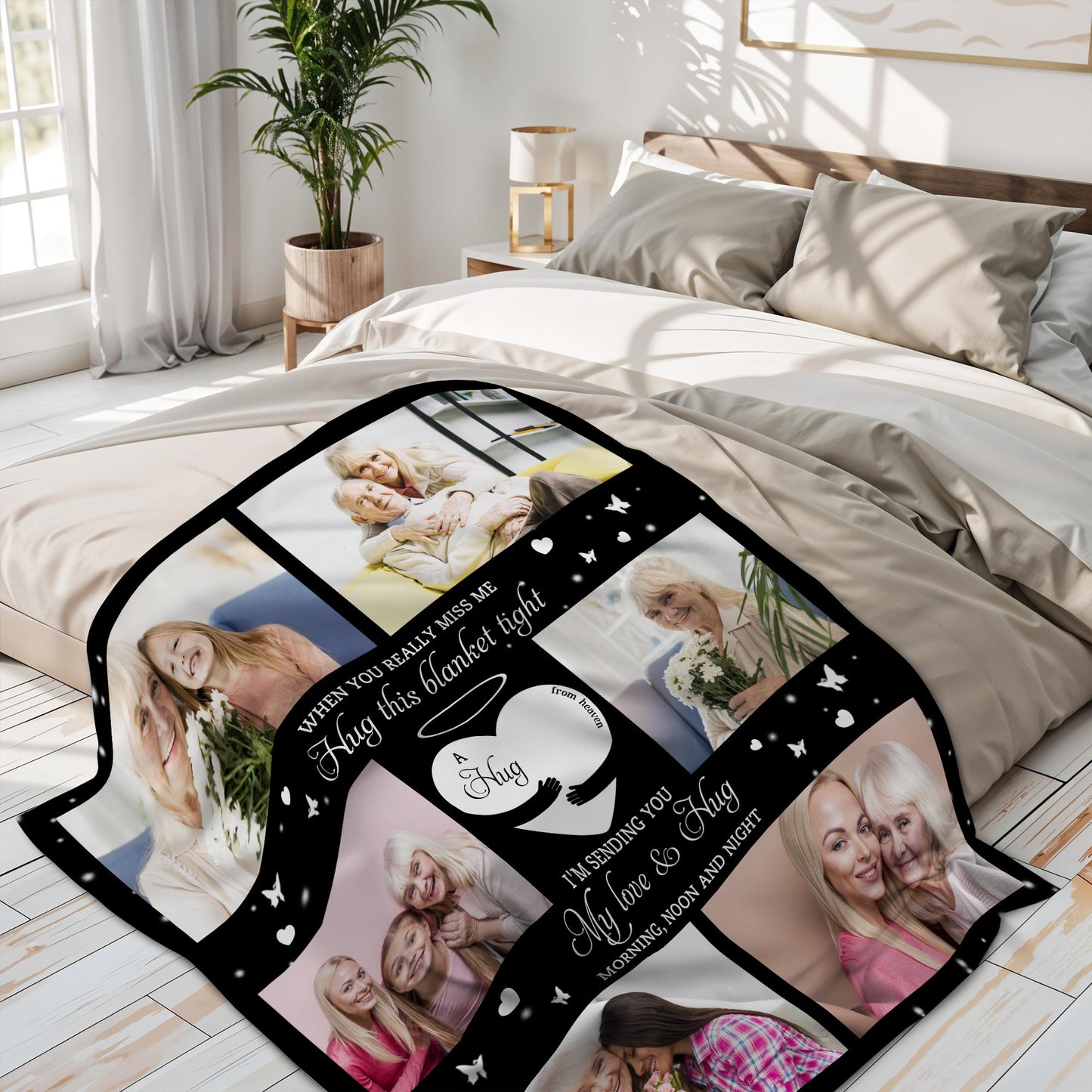 Sending Love And Hugs Personalized Family Blanket