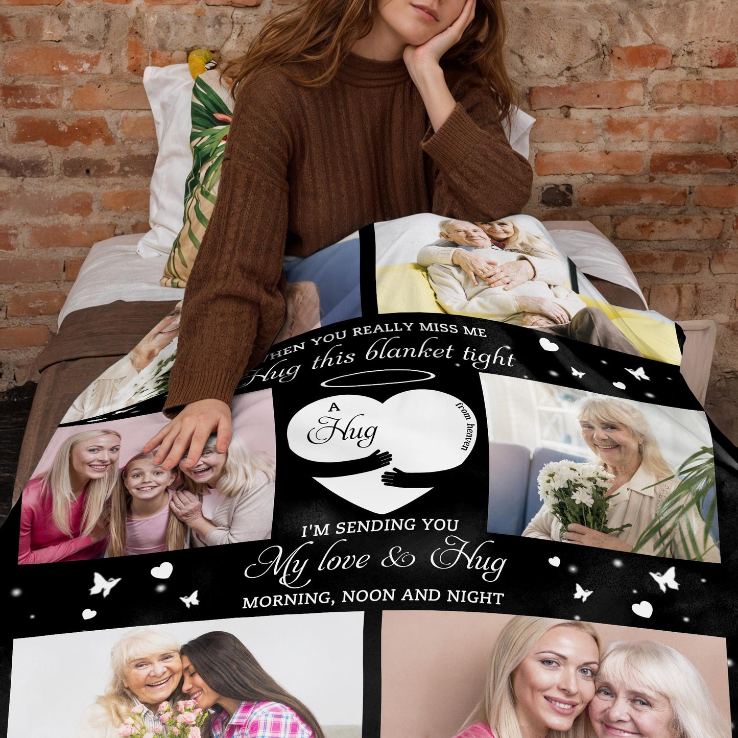 Sending Love And Hugs Personalized Family Blanket