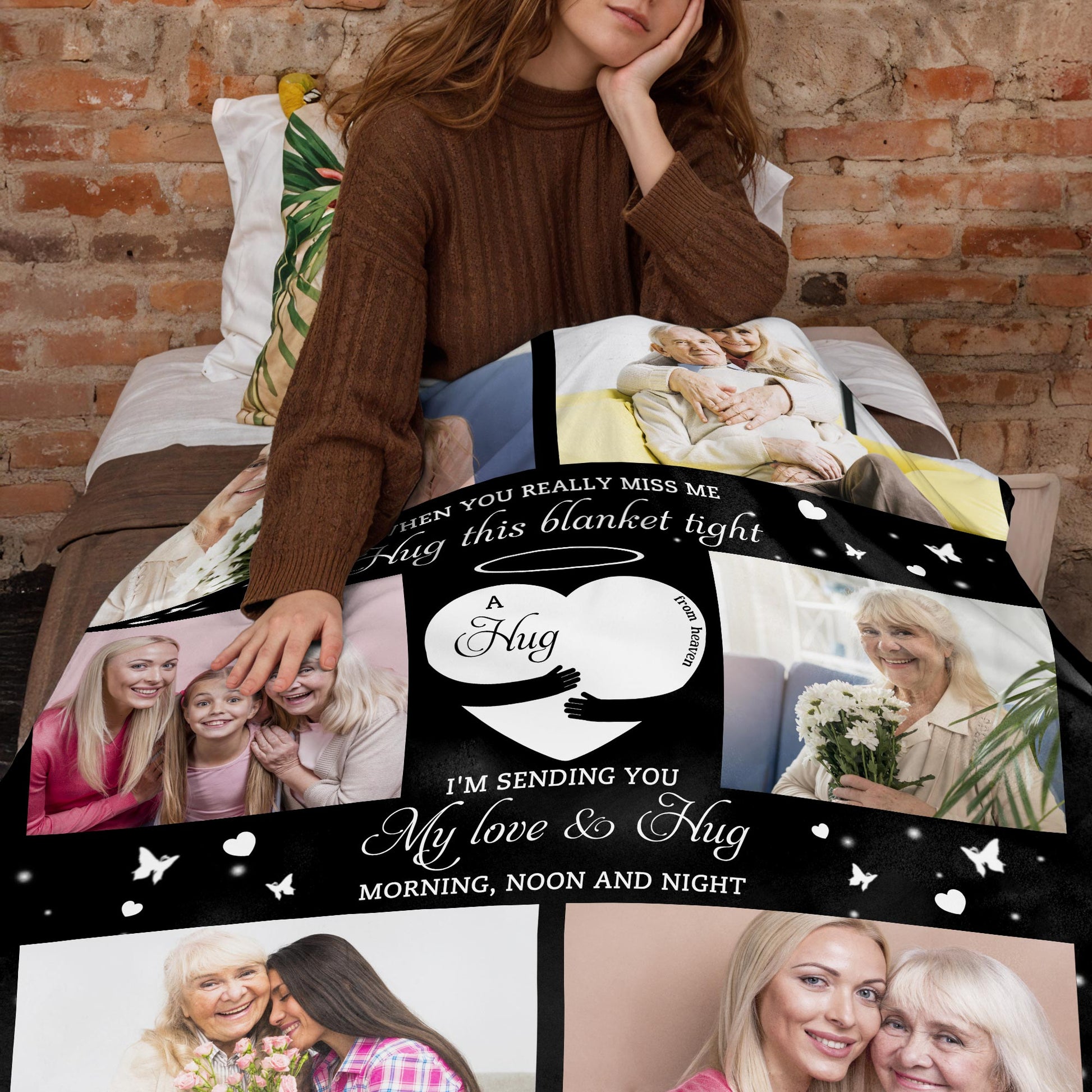 Sending Love And Hugs Personalized Family Blanket