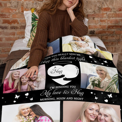 Sending Love And Hugs Personalized Family Blanket