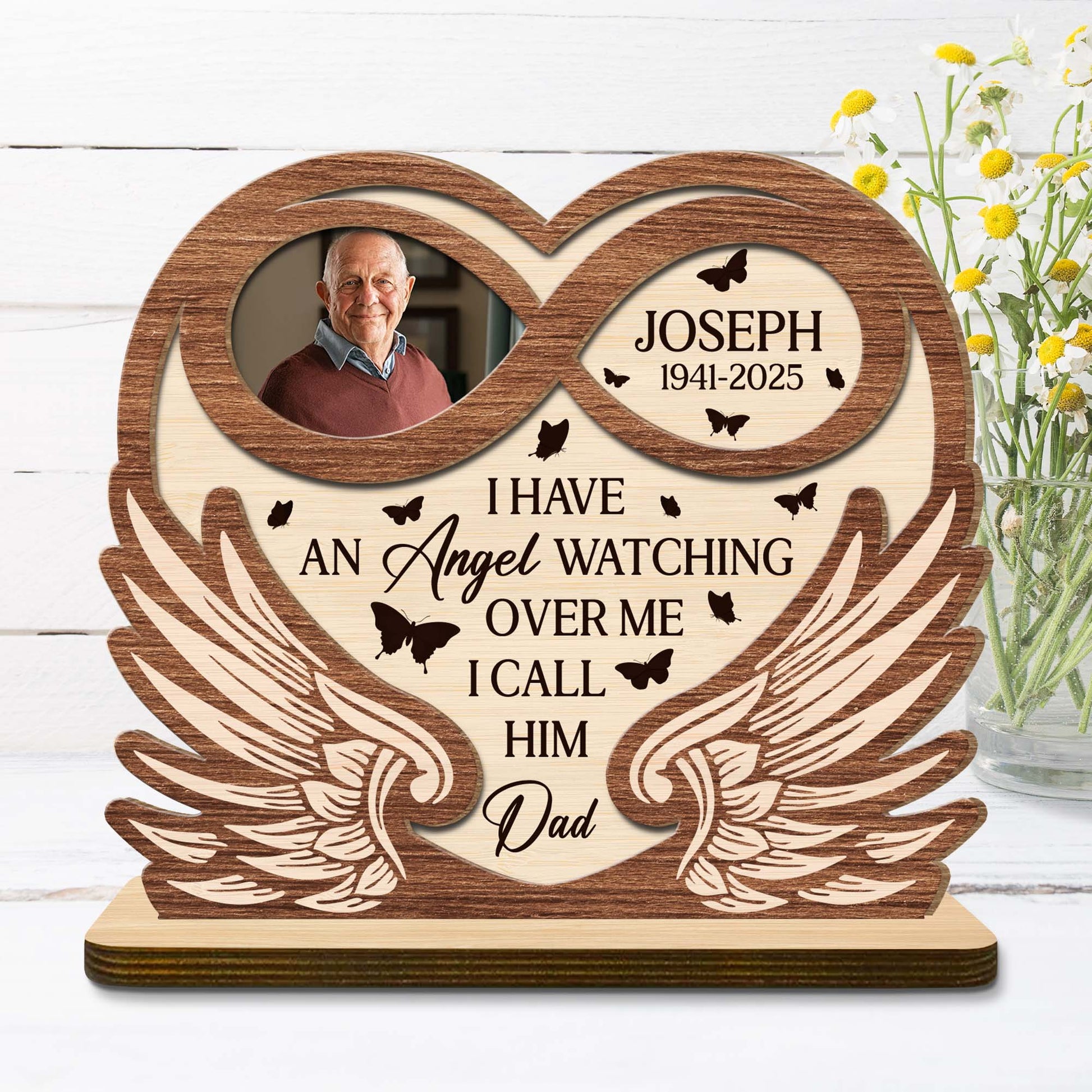I Have An Angel Watching Over Me I Call Him Dad, Angel Wings and Butterflies