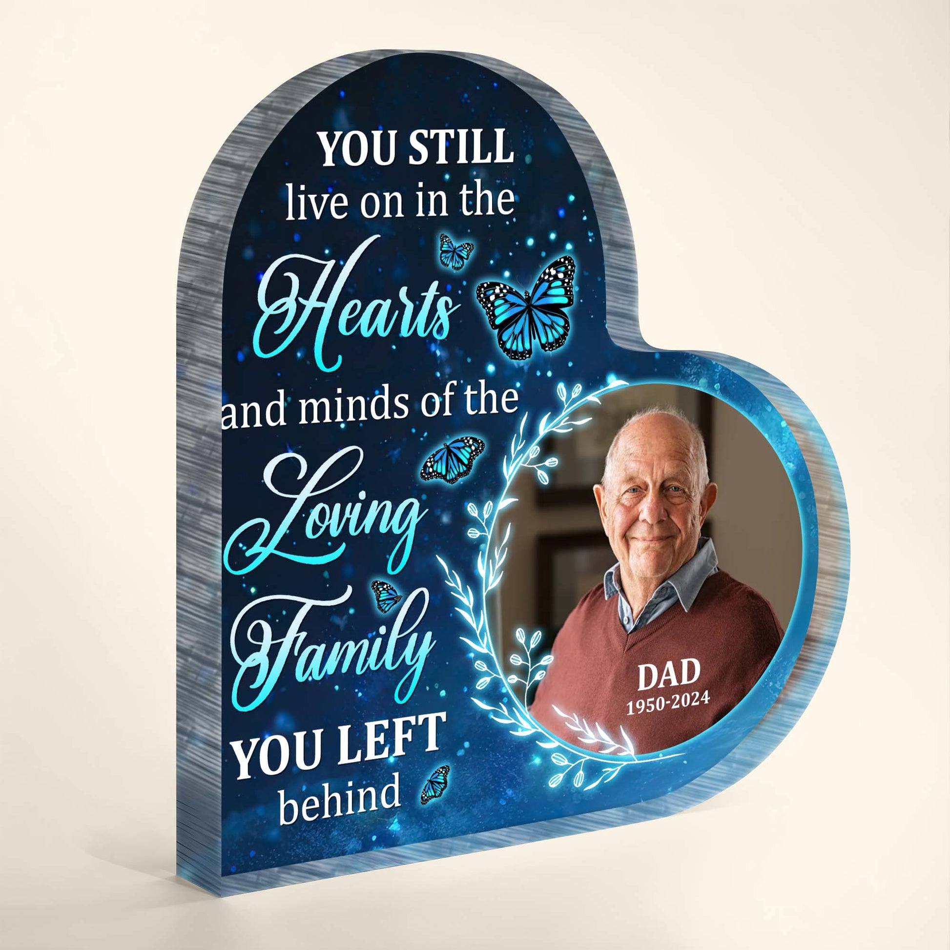 Living On In Our Hearts Loving Family Memorial Tribute