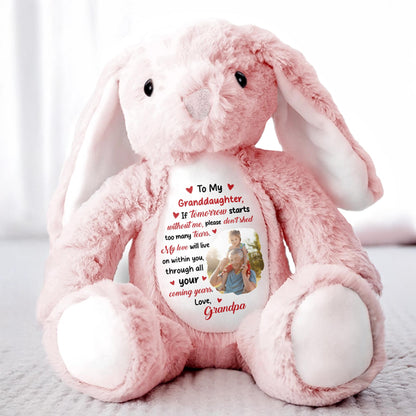 To My Grandson, If Tomorrow Starts Without Me, Stuffed Bunny and Photo Frames