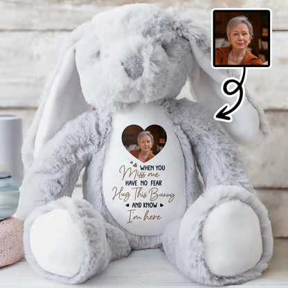 When You Miss Me, Hug This Bunny, Heart and Stuffed Bunny
