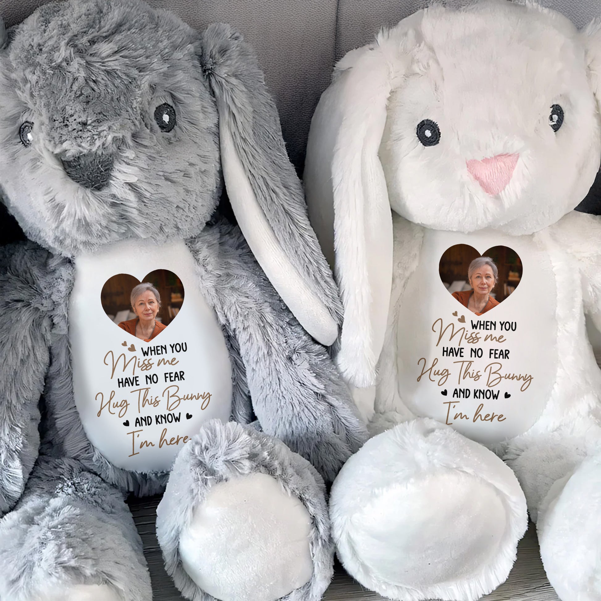 When You Miss Me, Hug This Bunny, Heart and Stuffed Bunny