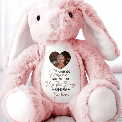 When You Miss Me, Hug This Bunny, Heart and Stuffed Bunny