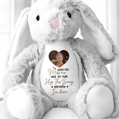 When You Miss Me, Hug This Bunny, Heart and Stuffed Bunny