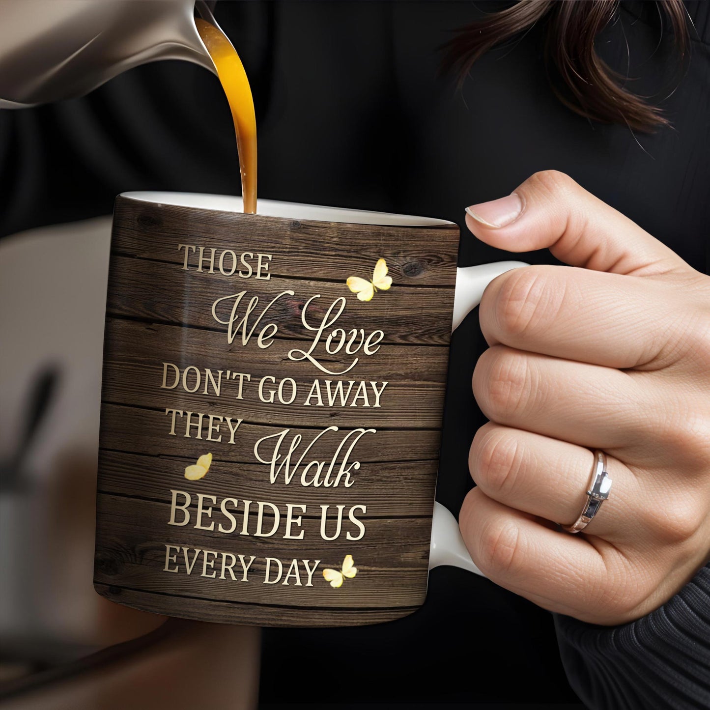 Those We Love Don't Go Away, Wooden Heart Butterfly Design