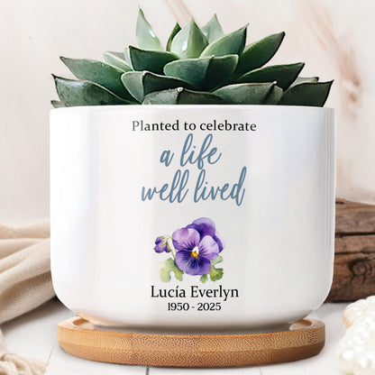 Planted To Celebrate A Life Well Lived, Pansy Flower