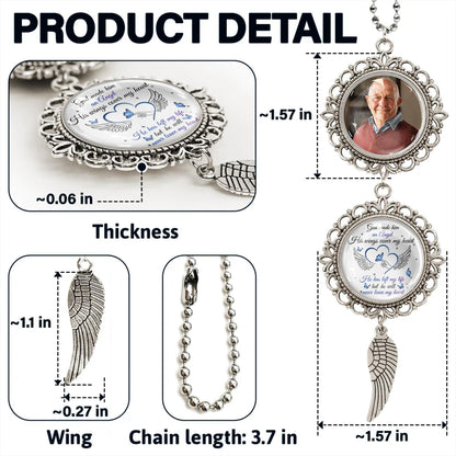 God Made Him, His Wings Caught My Heart, Angel Wing Pendant Charm
