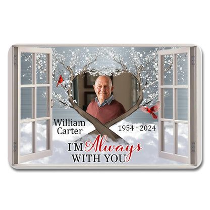 I'm Always With You, Window Frame With Cardinal Bird - Personalized Aluminum Wallet Card - HME204_ALCA