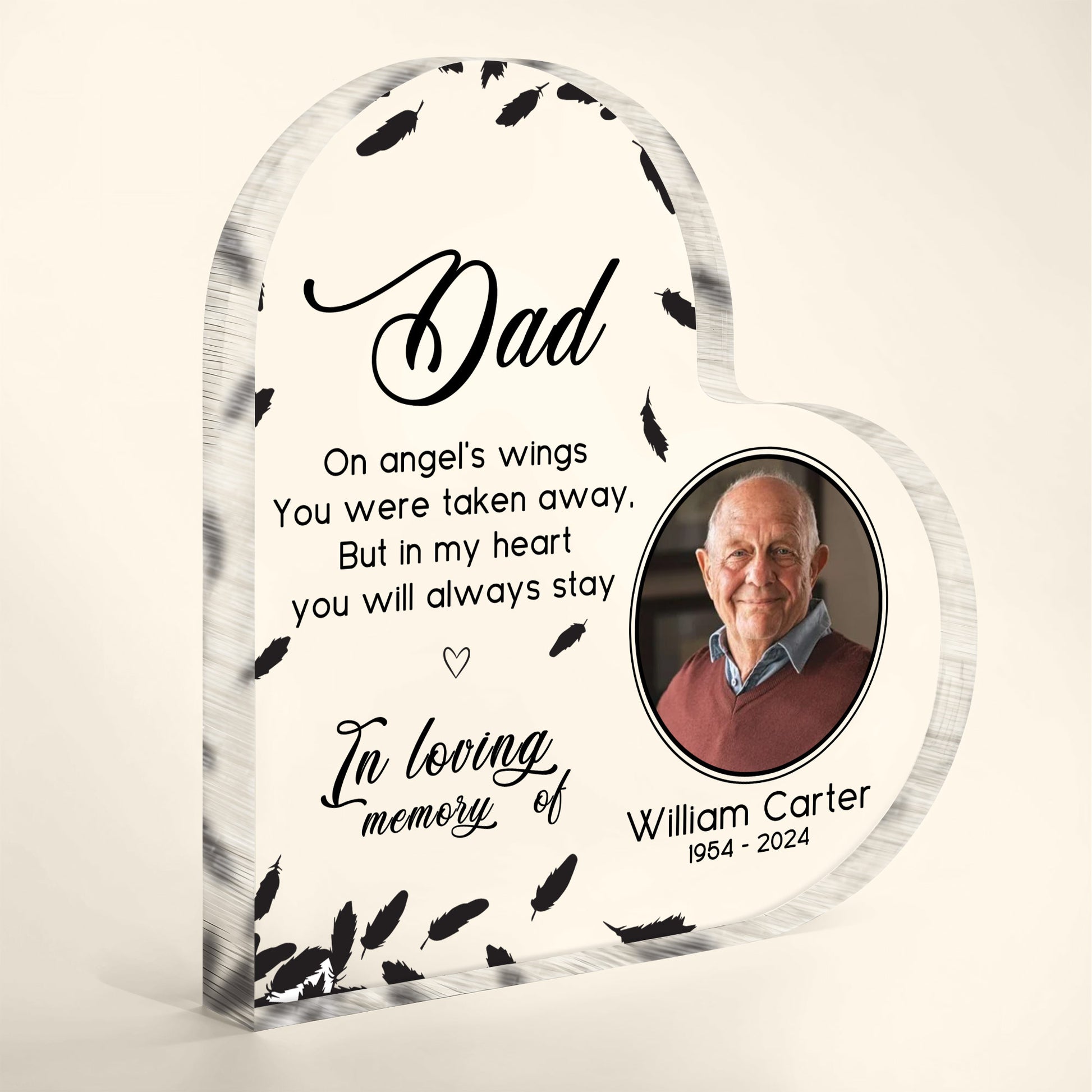 Dad, On Angel's Wings You Were Taken Away, Feathers