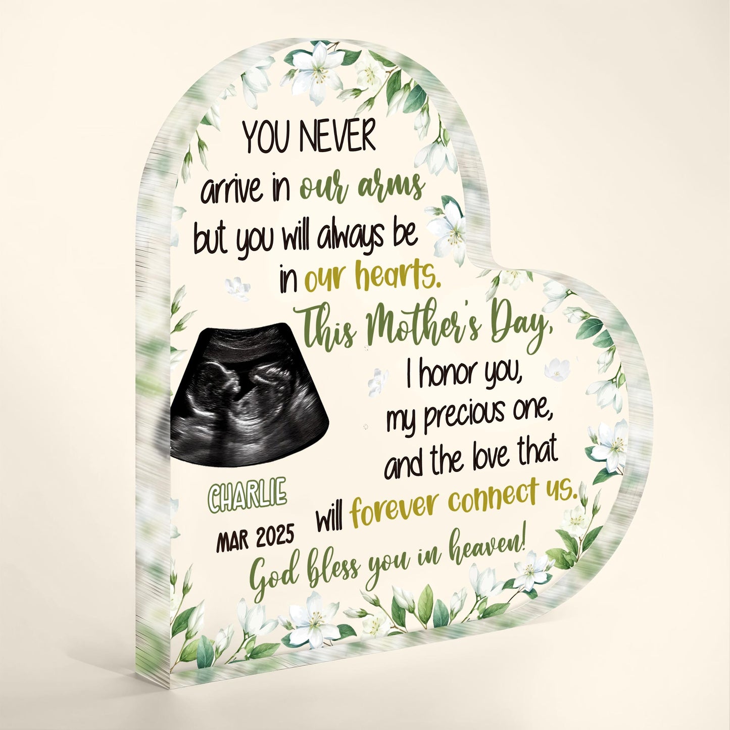 You Never Arrive In Our Arms But You Will Always Be In Our Hearts, Ultrasound and Flowers