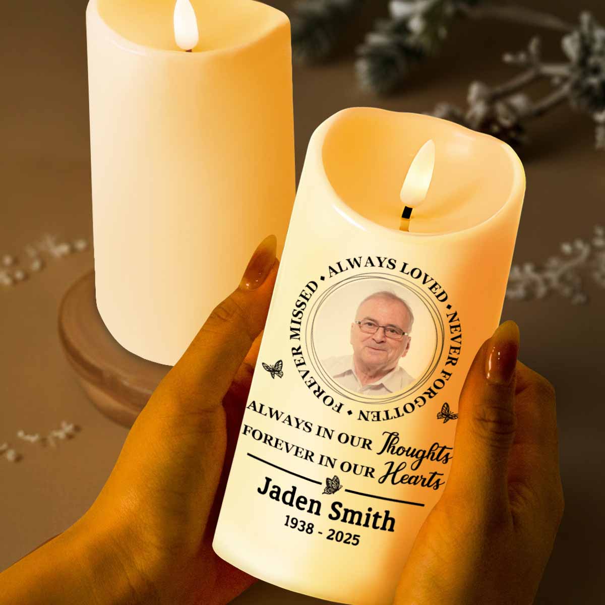 Always In Our Thoughts, Forever In Our Hearts Memorial Candle