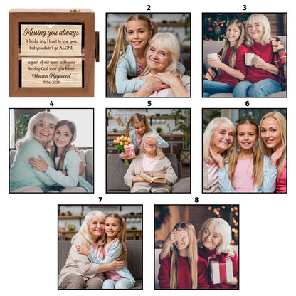 Missing You Always, Wooden Frame With Light - Personalized Custom Photo Flipbook Frame - HME219_FOFLA