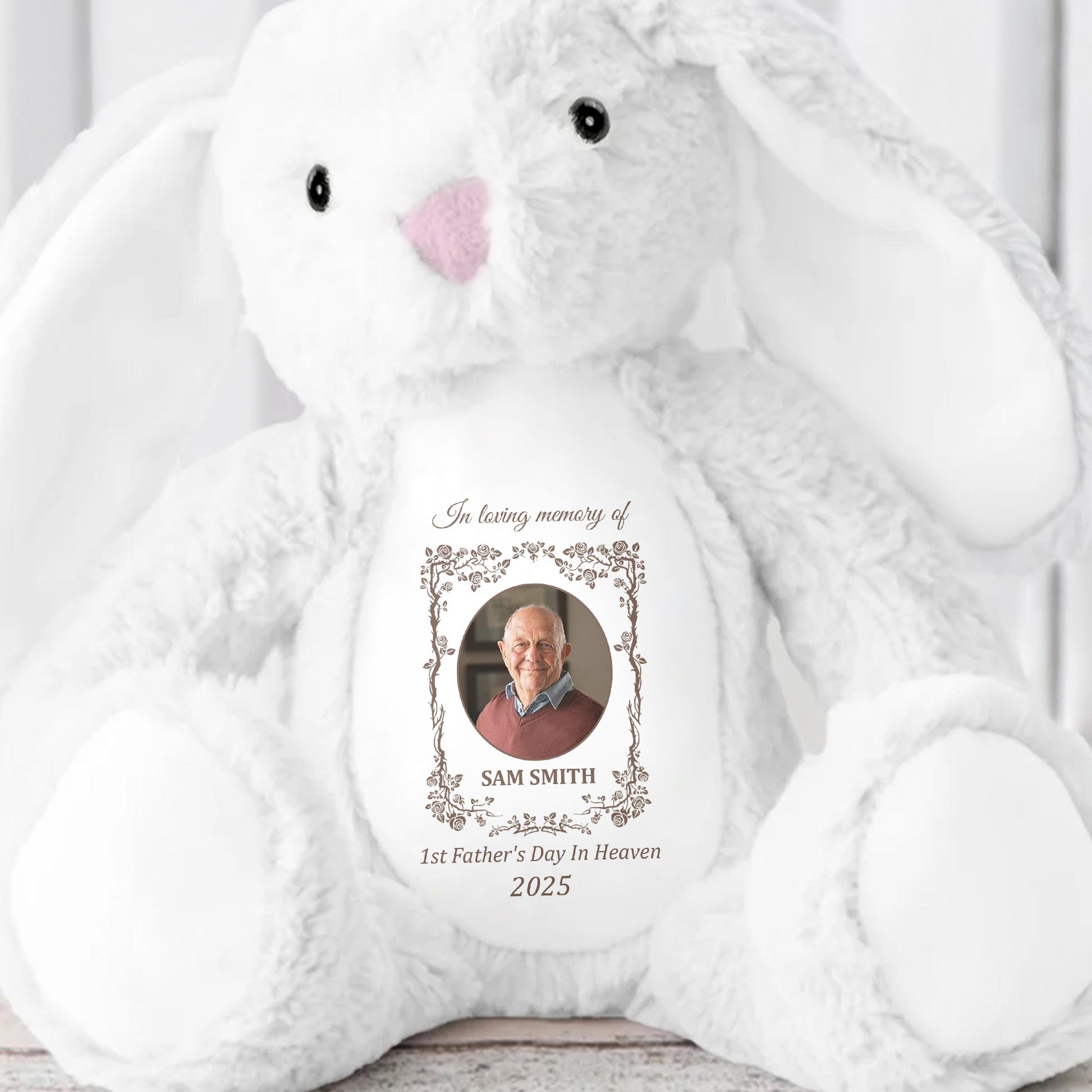 In Loving Memory of Sam Smith, 1st Father's Day in Heaven 2025, Photo Frame and Memorial Text