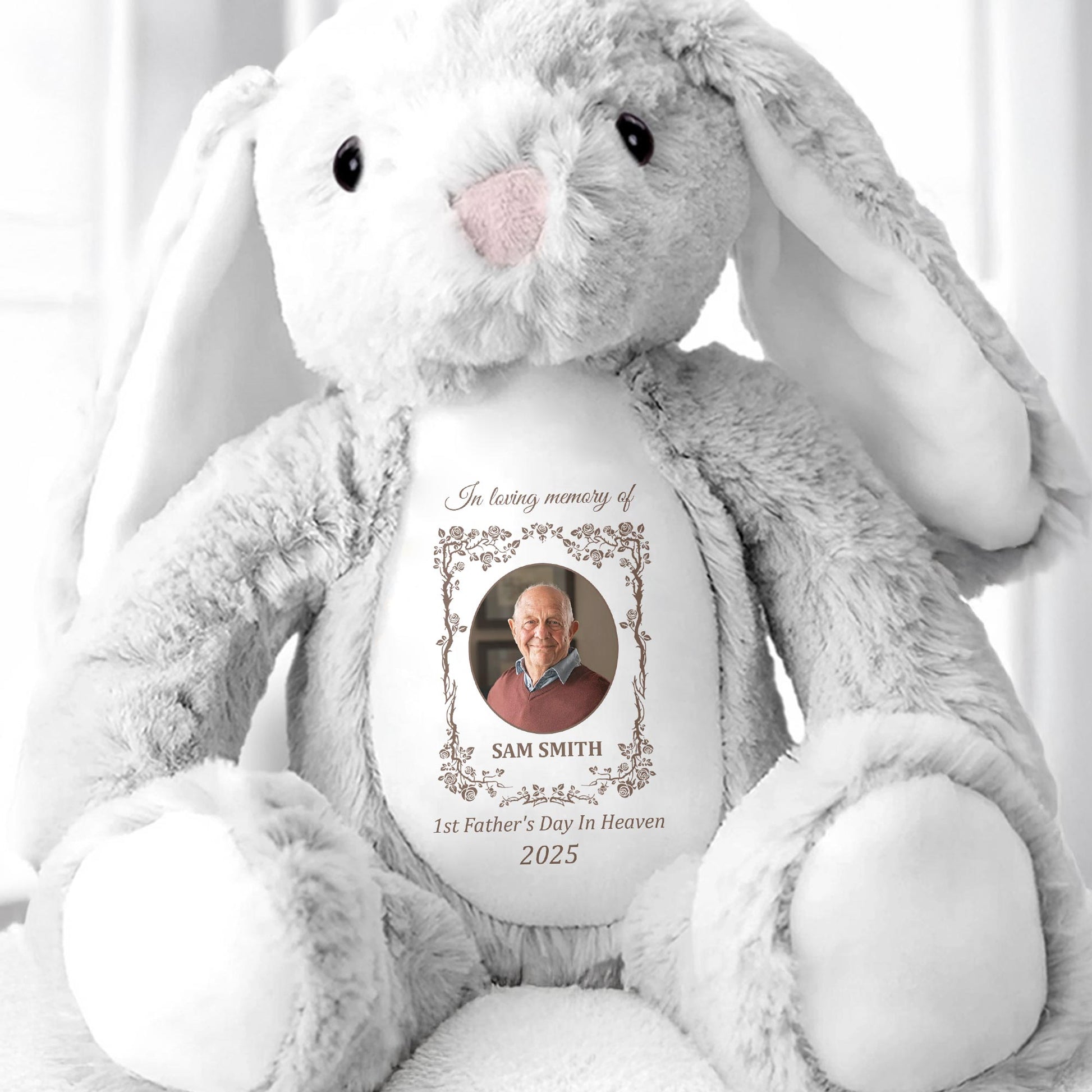 In Loving Memory of Sam Smith, 1st Father's Day in Heaven 2025, Photo Frame and Memorial Text