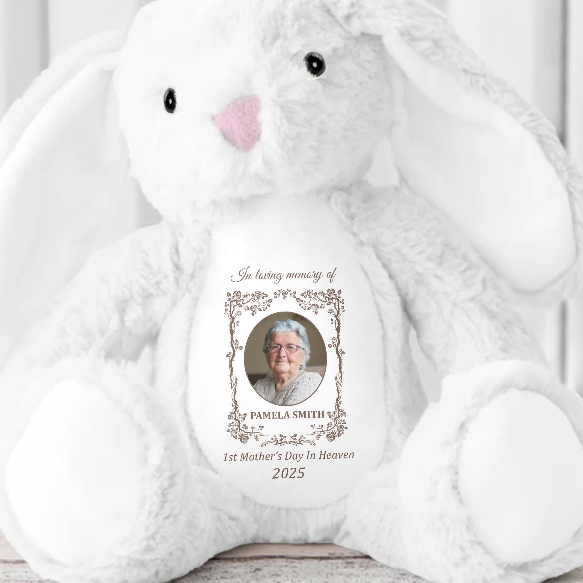 In Loving Memory Of Pamela Smith, 1st Mother's Day In Heaven 2025, Stuffed Bunny