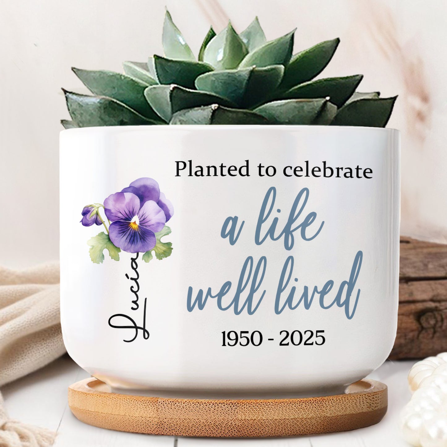 Planted To Celebrate A Life Well Lived, Pansy Flowers