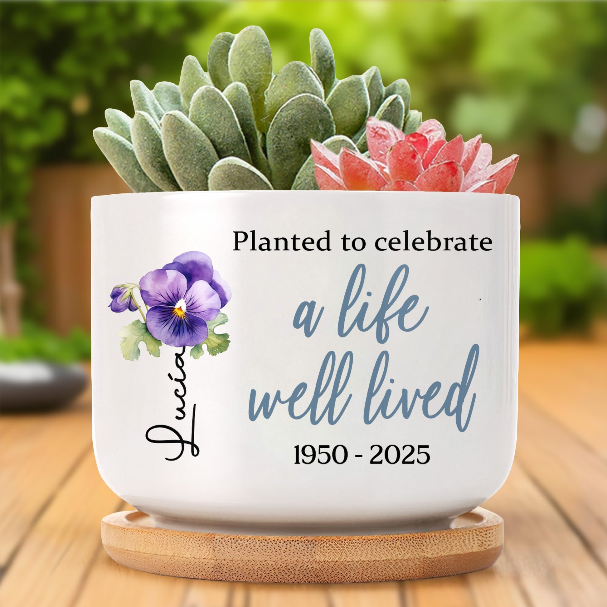 Planted To Celebrate A Life Well Lived, Pansy Flowers
