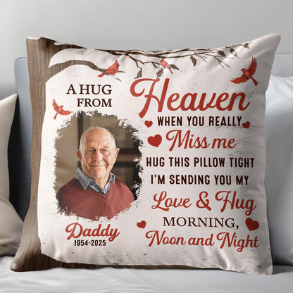 A Hug From Heaven, Pillow With Birds And Hearts