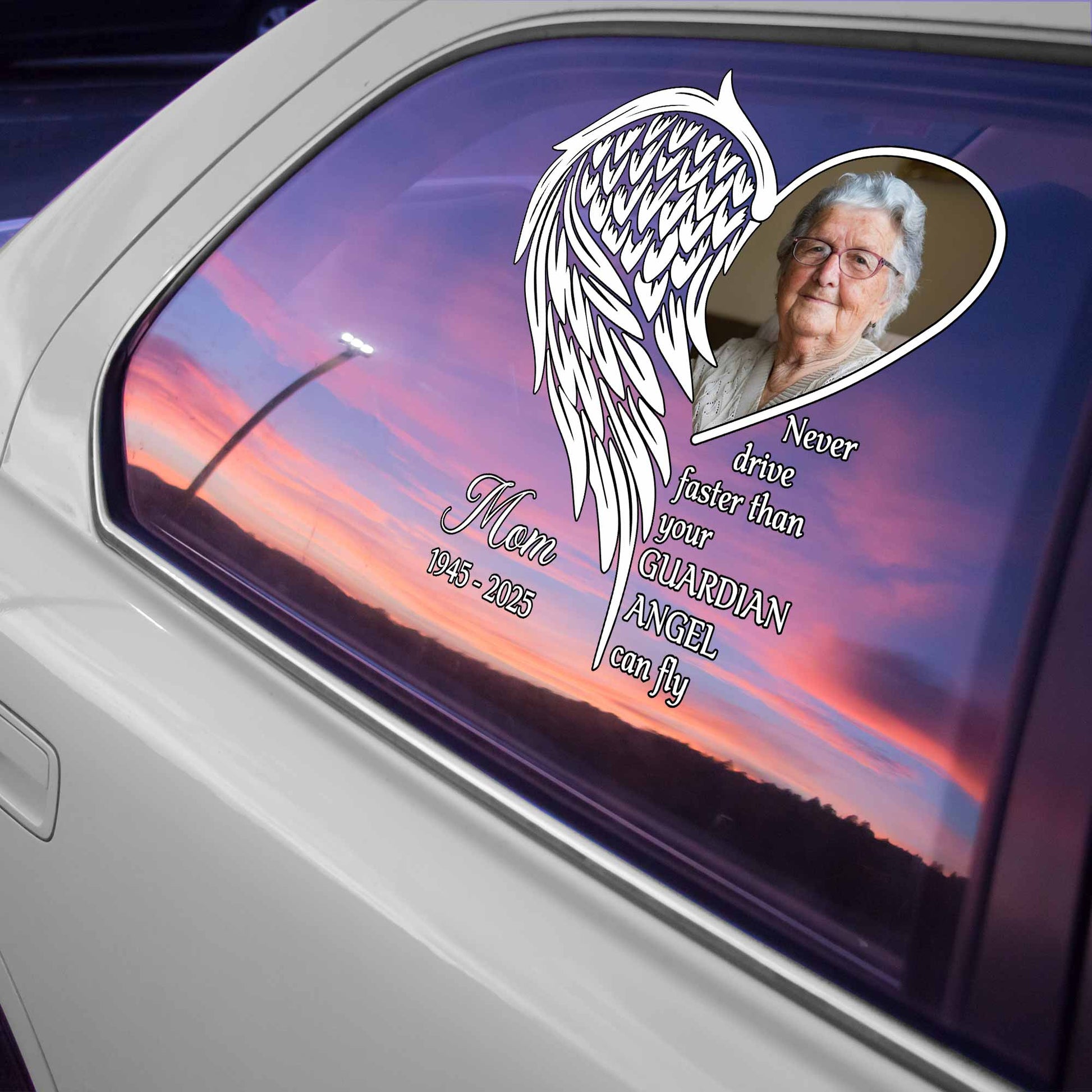 Never Drive Faster Than Your Guardian Angel Can Fly, Angel Wings Heart