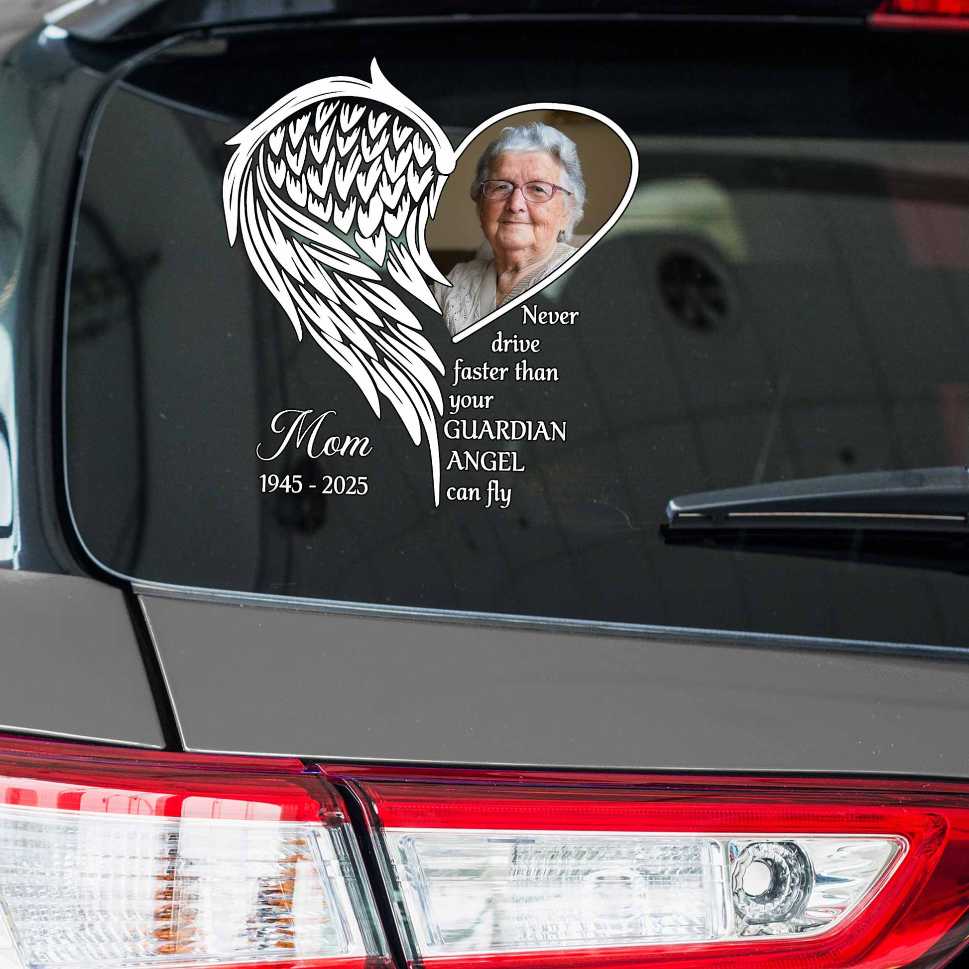 Never Drive Faster Than Your Guardian Angel Can Fly, Angel Wings Heart