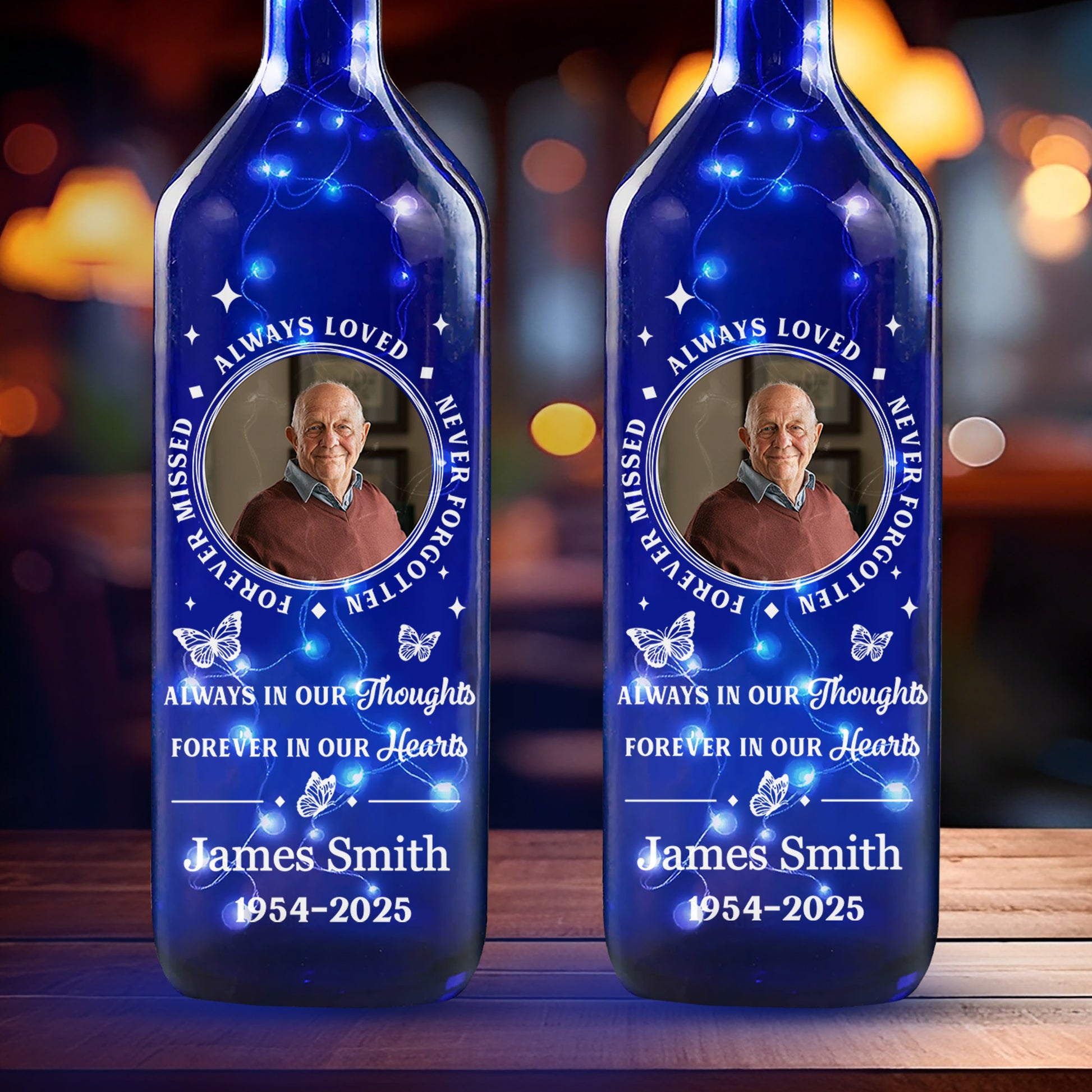 Always In Our Thoughts, Forever In Our Hearts Blue Bottle