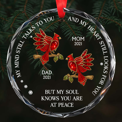My Mind Still Talks To You - Personalized Custom Circle Glass Ornament - HME244_CGOR