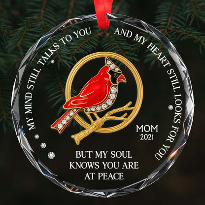 My Mind Still Talks To You - Personalized Custom Circle Glass Ornament - HME244_CGOR