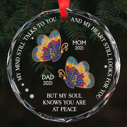 My Mind Still Talks To You - Personalized Custom Circle Glass Ornament - HME244_CGOR