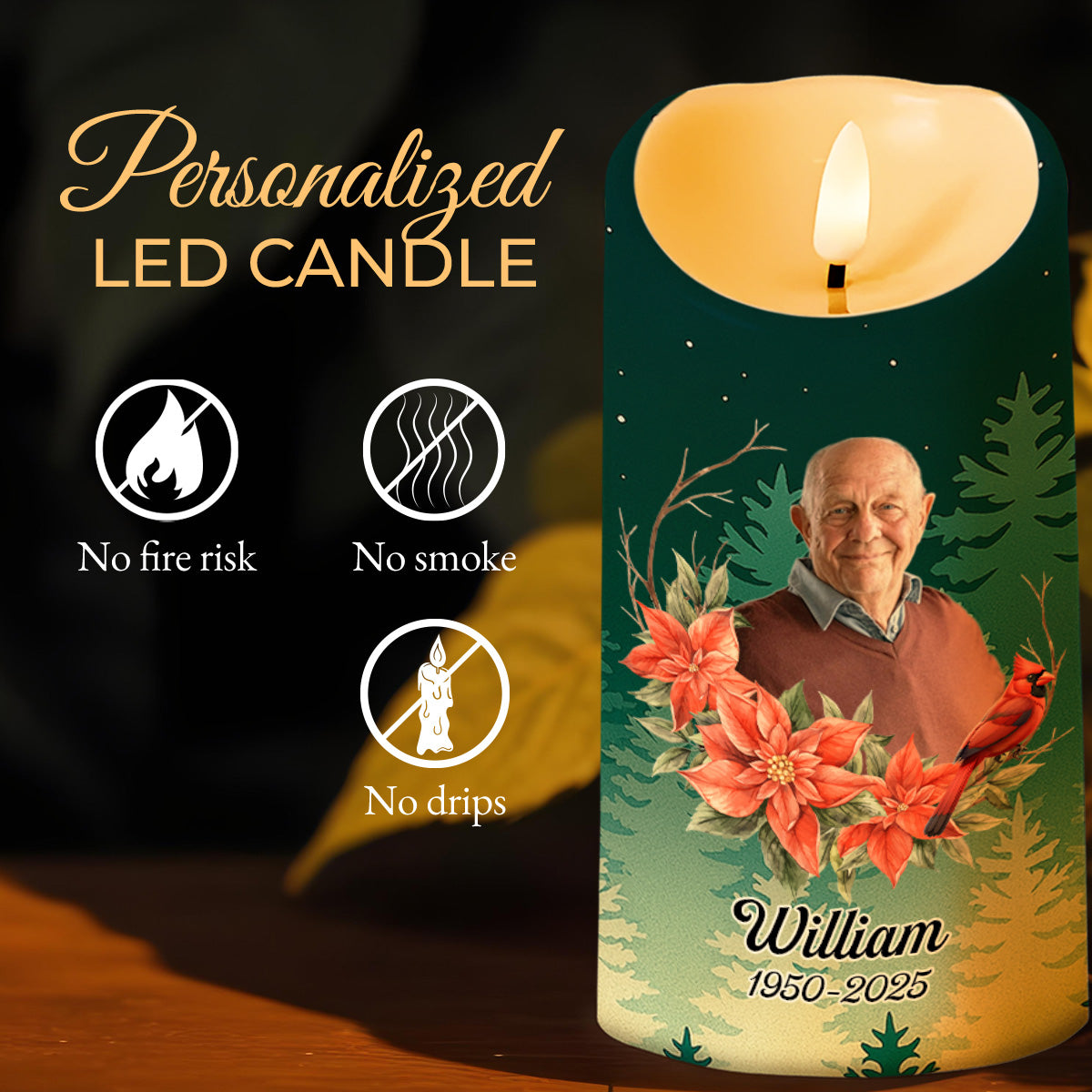 Those We Love Don't Go Away, Memorial LED Candle - Personalized Custom LED Candle - HME254_LECA