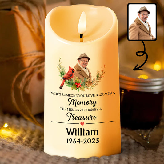 When Someone You Love Becomes A Memory - Personalized Custom LED Candle - HME255_LECA