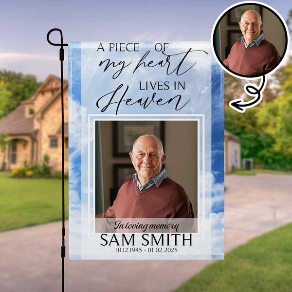 A Piece Of My Heart Lives In Heaven, Heart, Clouds