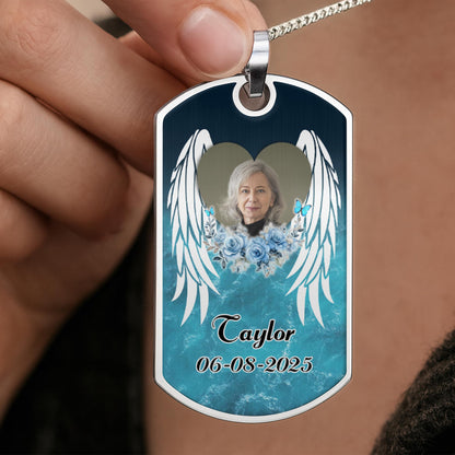 Customized With Blue Flowers And Angel Wings