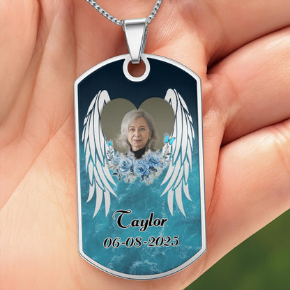 Customized With Blue Flowers And Angel Wings
