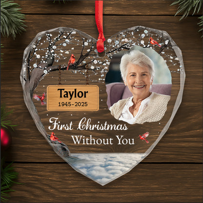 First Christmas Without You, Heart Ornament With Cardinals