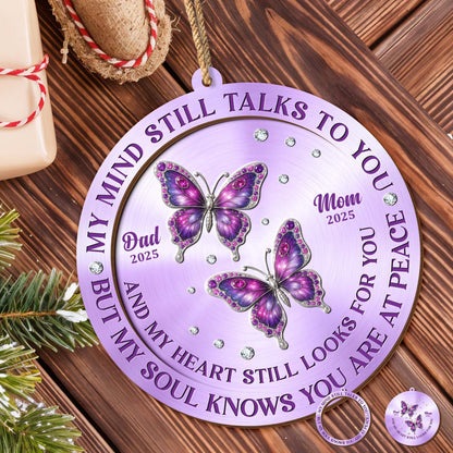 My Mind Still Talks To You Butterflies Wood Ornament