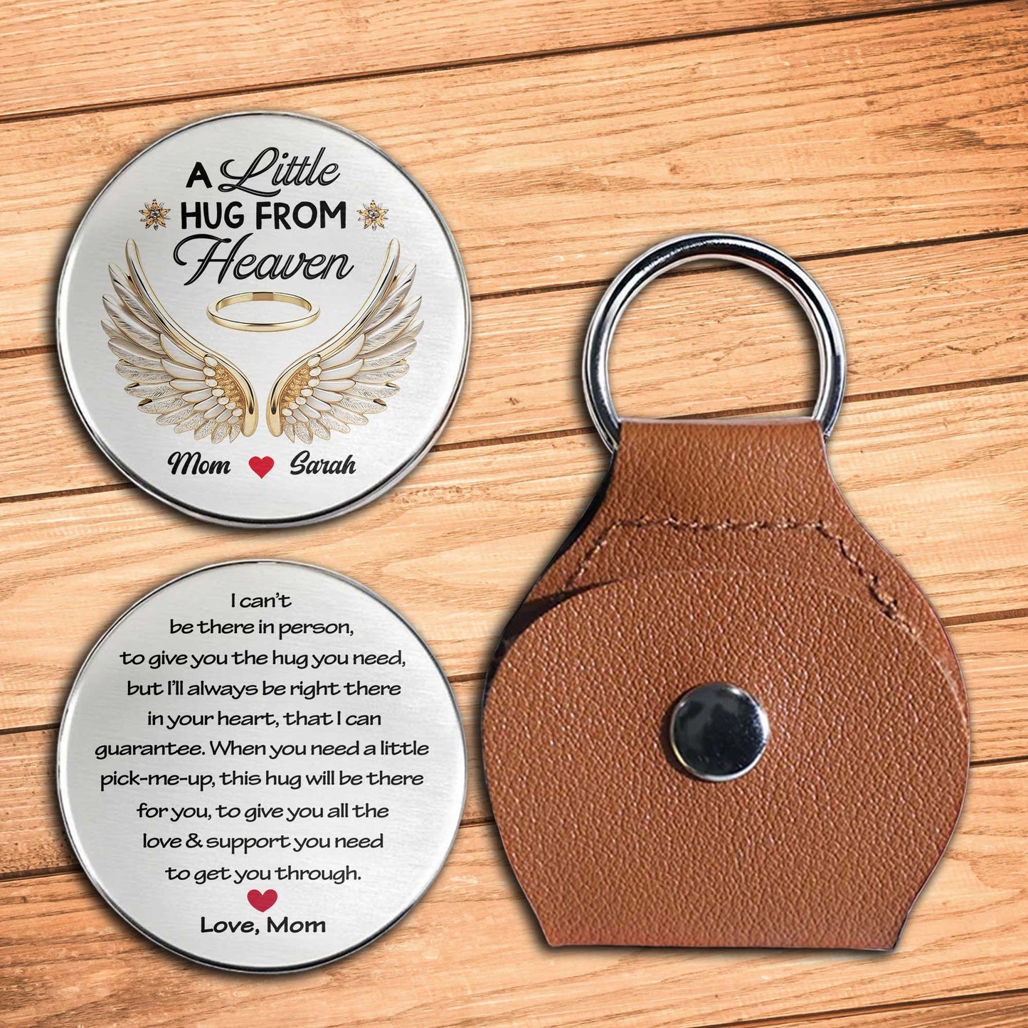 A Little Hug From Heaven Angel Wings And Heart Keychain