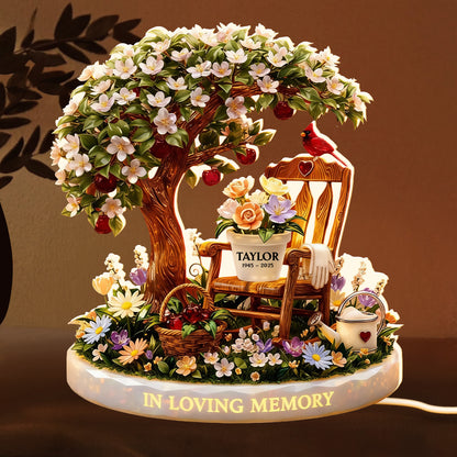 In Loving Memory With Tree And Flowers
